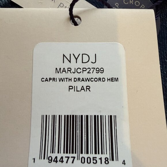 NYDJ Capri With Drawcord Hem Pilar Regular 16 Blue Dark Wash MARJCP2799 - Picture 10 of 15